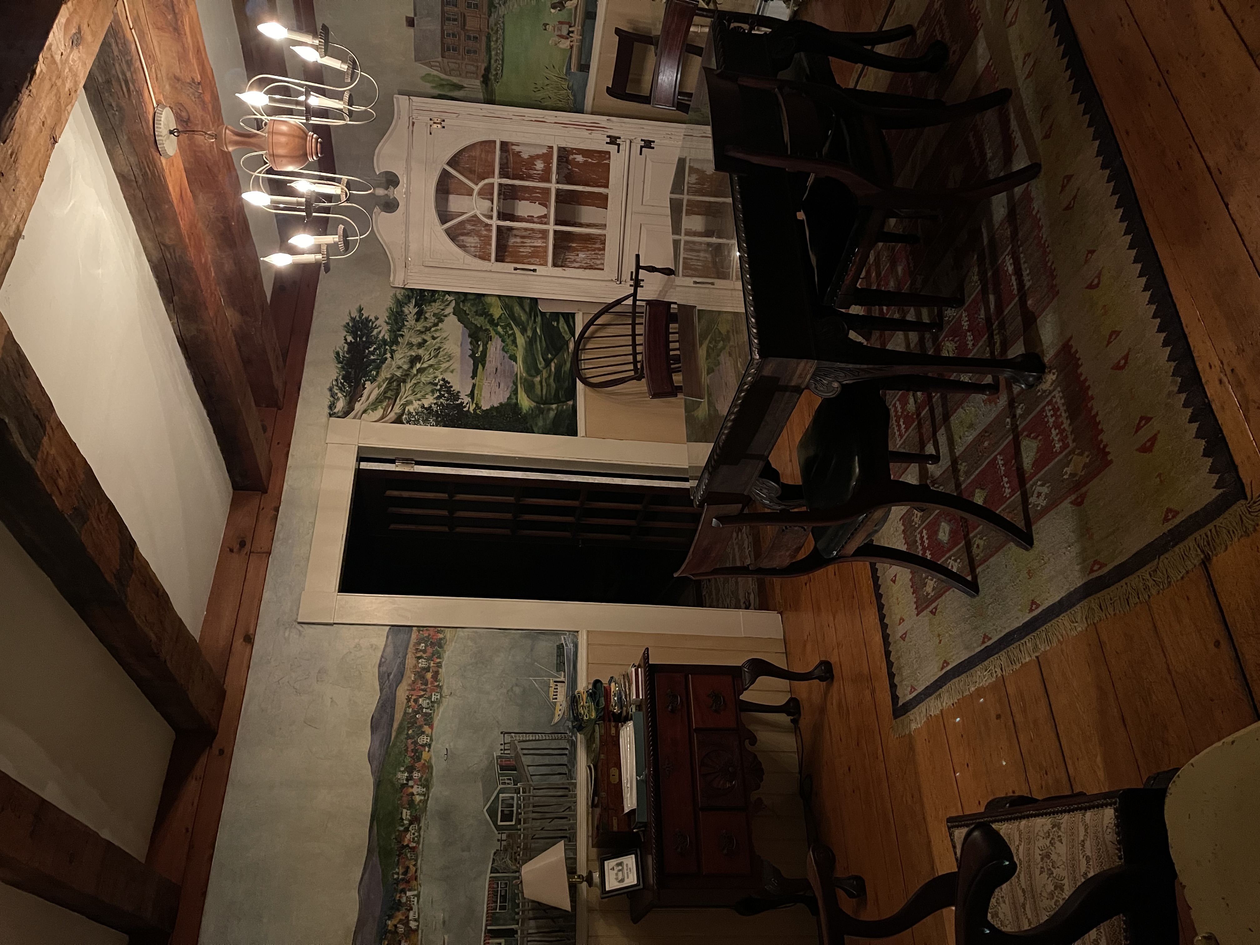 Dining room at night by candlelight